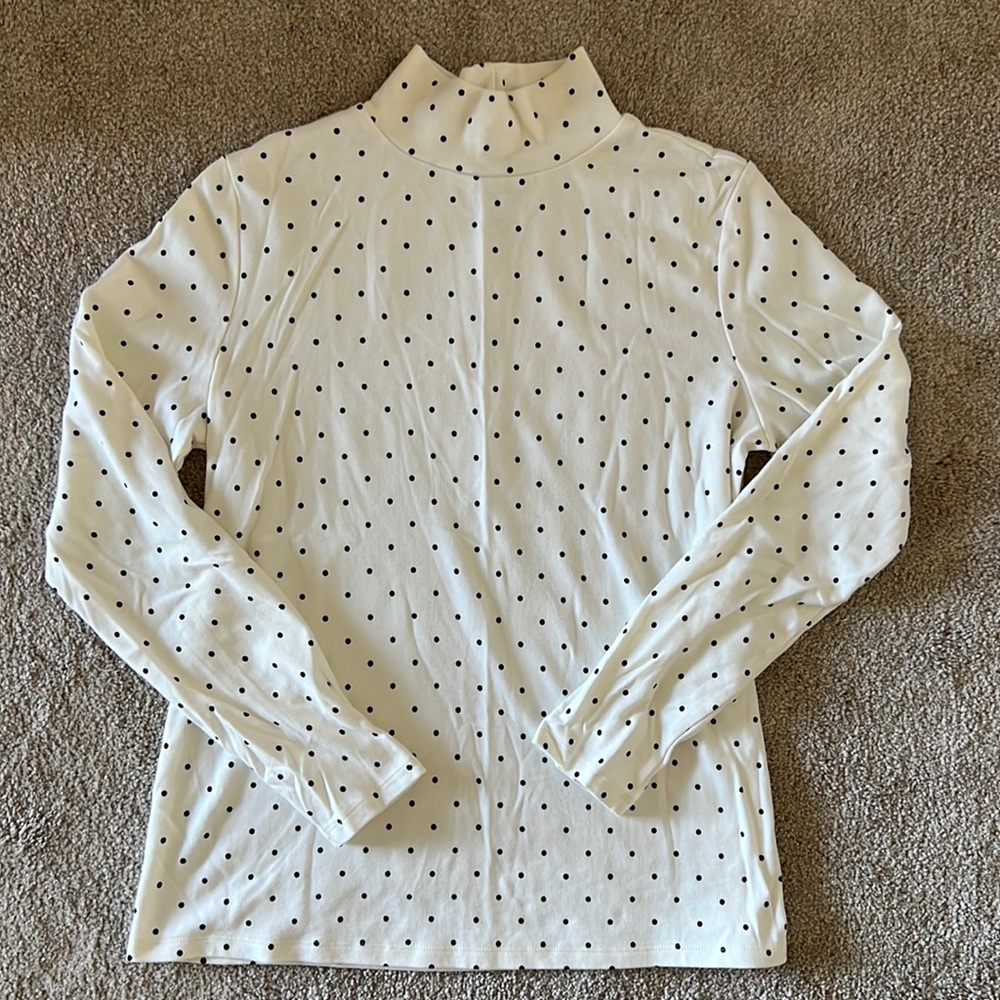 Croft & Barrow Polkadot Mock Turtleneck